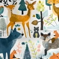 thumbnail image 6 of WYYP Forest Animals Round Tablecloth 100% Polyester Fiber Washable for Home Kitchen Outdoor Decoration White, 6 of 8