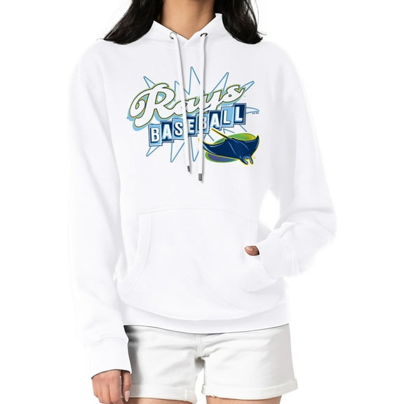 Women's Starter  White Tampa Bay Rays Drive-In Pullover Hoodie