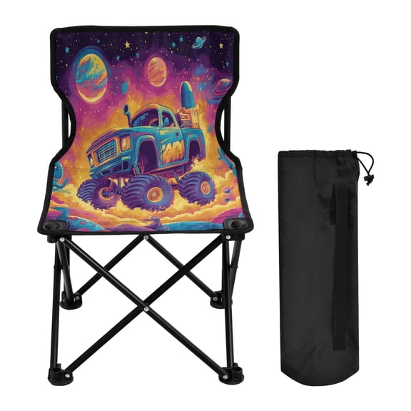BZSMCE Camping Chairs Modern Galactic Monster Adventure Pattern Folding chair