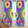 thumbnail image 5 of Red and Green Tie Dye Pattern Insulated Teens Curtains Set Of 2, Bedroom Essentials, Toddler Room Decor 42x84in(106x213cm), 5 of 5
