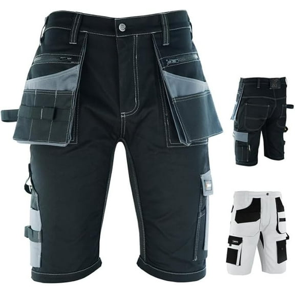 Mens Cargo Tactical Shorts Lightweight Triple Stitched Durable |Black-30