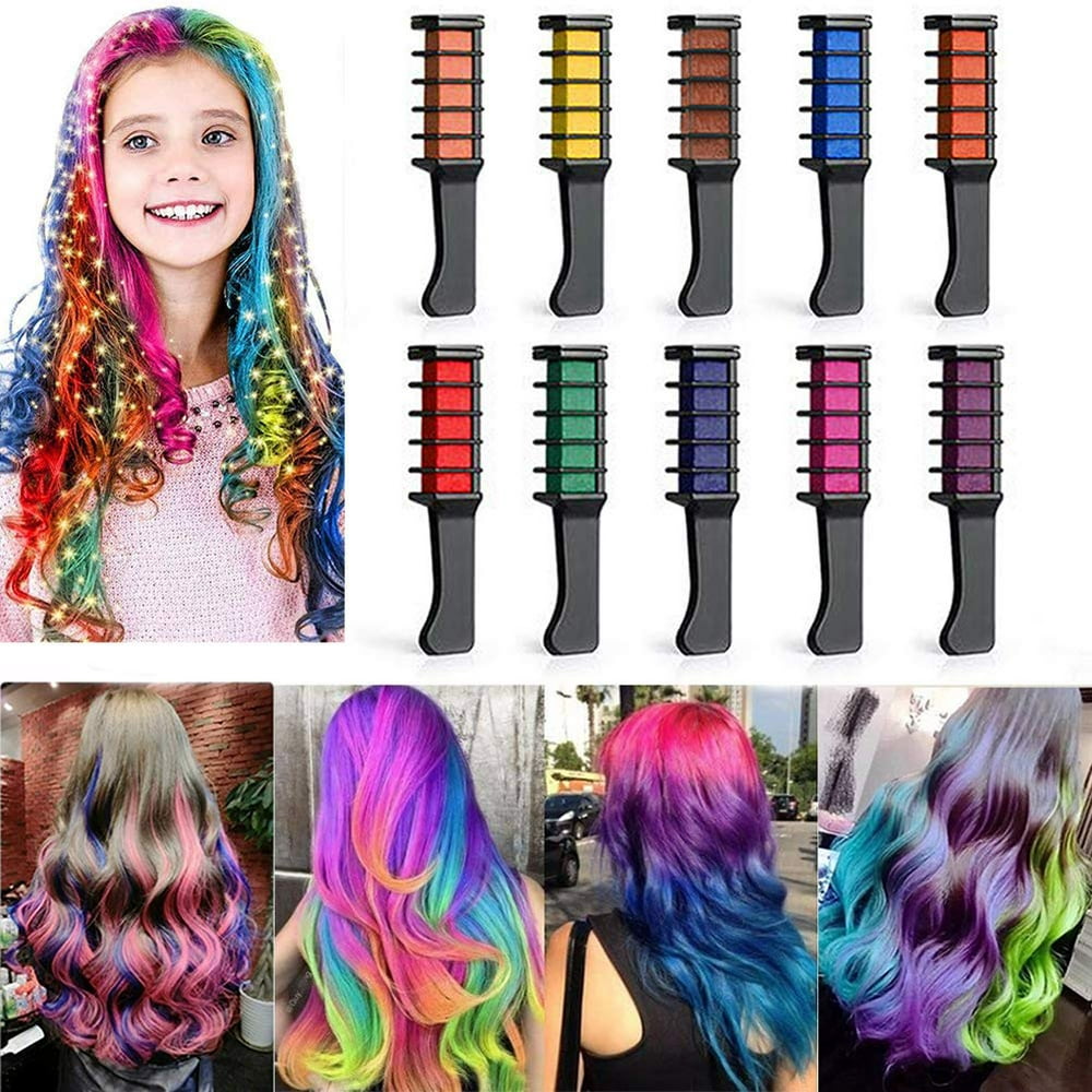 Hair Chalk Comb Set, Temporary Hair Dye Fun Toys for 410