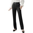 thumbnail image 4 of Pantalones de vestir elásticos para mujer de 28.0 in/30.0 in con bolsillos, regulares, pequeños para trabajo de oficina y negocios, 4 of 5