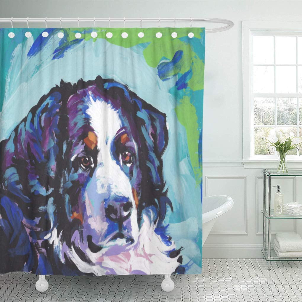 Mildew Resistant & Waterproof Polyester Decoration Bathroom Curtain My Daily Bernese Mountain Dog Shower Curtain 72 x 72 Inch