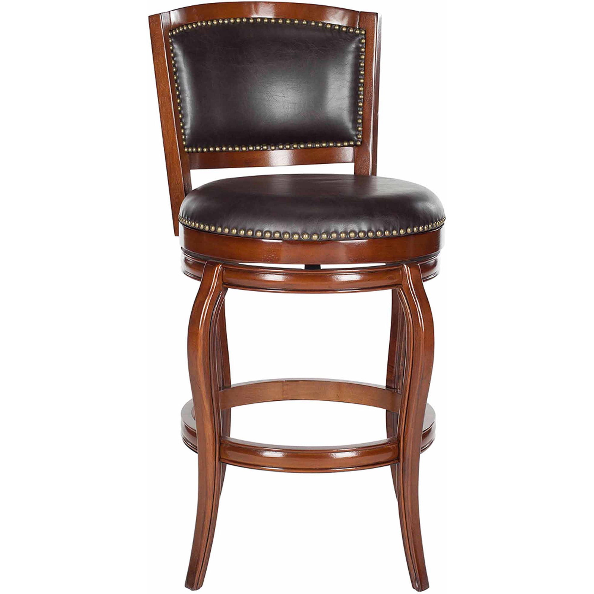 SAFAVIEH Pasquale Industrial Swivel Bar Stool with Footrest, Walnut/Brown