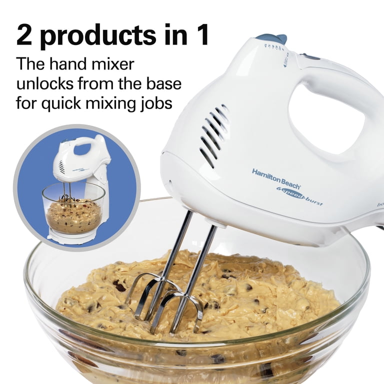 Hamilton Beach Power Deluxe 6-Speed Hand/Stand Mixer, 4-Qt Bowl