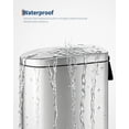 thumbnail image 4 of EuKer 2.6 Gal Slim Trash Can, Metal Garbage Can with Removable Inner Bucket and Soft Close Lid for Kitchen, Bathroom, Silver, 4 of 7