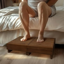 Wooden Step Stool 6” Height, Step Stools for Bed, Bed Steps for High Beds for Adults and Elderly, Step Stool for Bedroom, Kitchen, Living Room, Dark Brown