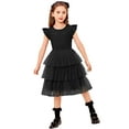 thumbnail image 7 of Arshiner Toddler Tutu Dress Girls Fluffy Summer Dresses Casual Black Funeral Tulle Sundress for Kids 6-7 Years, 7 of 7
