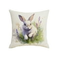 thumbnail image 2 of Basket with Easter Bunny Eggs Decorative Throw Pillow Cover, Watercolor Pattern Square Pillowcase Blended Double-Sided for Sofa Bedroom Living Room, 17.7x17.7 Inch, 2 of 7