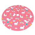 thumbnail image 5 of Cauagu 36" Christmas Tree Skirt Yoga Unicorn Pattern Christmas Tree Decorations Tree Mat for Xmas Decorations Occasion Holiday Home Decor -36", 5 of 7