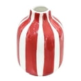 thumbnail image 2 of Ceramic Striped Vase, Hand-Painted Modern Nordic Boho Vase Small Decorative Flower Container for Table Kitchen Indoor Room Centerpiece, 2 of 8