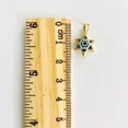 thumbnail image 3 of 4k Solid Gold Light Blue Star Of David Murano Glass Evil Eye Pendant, 14k Gold, 3 of 5