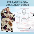 thumbnail image 4 of Oversized Wearable Blanket Hoodie,Butterfly Colorful Wing Pattern Sherpa Blanket Hoodie with Super Pockets,Super Warm Fuzzy Pullover for Women & Men, 4 of 6