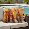 thumbnail image 4 of Autumn Yellow Leaves Outdoor Waterproof Pillow Covers, Fall Natural Forest Branch Watercolor Decorative Square Throw Pillowcase Sofa Cushion Sham for Patio/Couch/Chair, 16"x16" 2 Pack, 4 of 8