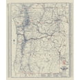 thumbnail image 2 of Rand McNally 15x17 Black Ornate Wood Framed with Double Matting Museum Art Print Titled - Washington, Oregon - Rand McNally 1925, 2 of 4