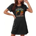 thumbnail image 4 of Mefallenssiah Chemise de Nuit Courte Surdimensionnée pour Femmes Mode Imprimé Poitrine Manches Courtes, 4 of 7