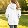 thumbnail image 2 of Jalioing Girls Long Hoodies Oversized Long Sleeve Side Slit Pullover Tops Fashion Solid Hooded Sweatshirt with Pocket, 2 of 7