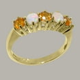thumbnail image 2 of LBG British Made 14k Yellow Gold Natural Citrine & Opal Womens Eternity Ring - 33 size options - Size 4.25, 2 of 7