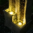 thumbnail image 4 of 39.76''H Water Fountain Outdoor Indoor 2 Columns Waterfall Garden Fountains Modern Floor-Standing Water Feature with LED Light and Pump for Home Office Garden Patio, 4 of 7