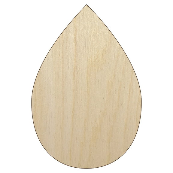 Raindrop Teardrop Water Wood Shape Unfinished Piece Cutout Craft DIY Projects - 4.70 Inch Size - 1/8 Inch Thick