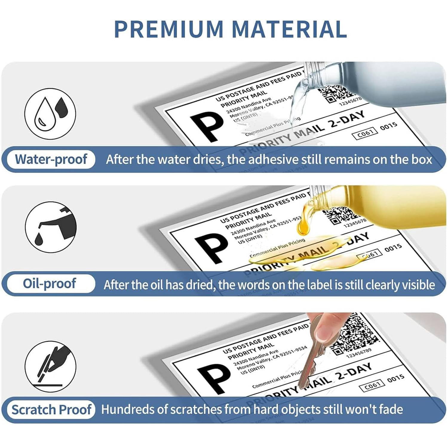 1000 Pack 4x6 Thermal Shipping Labels, Direct Print Adhesive Paper for Mailing & Packages
