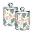 thumbnail image 2 of Terrazzo Floor Pattern Bathroom Canisters Set of 4 Translucent Plastic Storage for Cotton Pads and Floss, 2 of 7