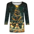 thumbnail image 4 of Womens Christmas Sweatshirts Funny Christmas Tree Print Pullover Sweater Blouses Round Neck Shirts Tops Long Sleeve Sweatshirt Merry Christmas Holiday Party Clothes, 4 of 5