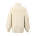 thumbnail image 3 of Gibobby Suéter mujer, Suéter de cuello alto para mujer, de punto trenzado, de color sólido, de punto, para mujer(Blanco,XG), 3 of 5