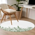 thumbnail image 4 of Round Rugs 4Ft, Green Botanical Round Area Rug Washable Indoor Throw Carpet, Pastoral Spring Floral Summer Soft Non Slip Circle Rug for Kitchen Nursery Room Home Decor Aesthetic, 4 of 8