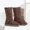 coffee, variant on Women Snow Boots Winter Mid-calf Boots Warm Cotton Shoes Cold Fashion Solid Color Button Ladies Brown Long Boots Plus Size 42 (Brown,39)