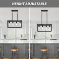 thumbnail image 4 of Dining Room Light Fixture 4 Light Black Farmhouse Chandelier Modern Kitchen  Pendant Lighting Rectangular  Lights for Kitchen Dining Room Adjustable Height  E26 Base, 4 of 6