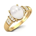 thumbnail image 2 of 1.75 Ct Oval Pearl 925 Sterling Silver Gold Vermeil Valentines Day Gifts Ring Dainty Side Stone Valentines Day Gifts Ring For Women, 2 of 3