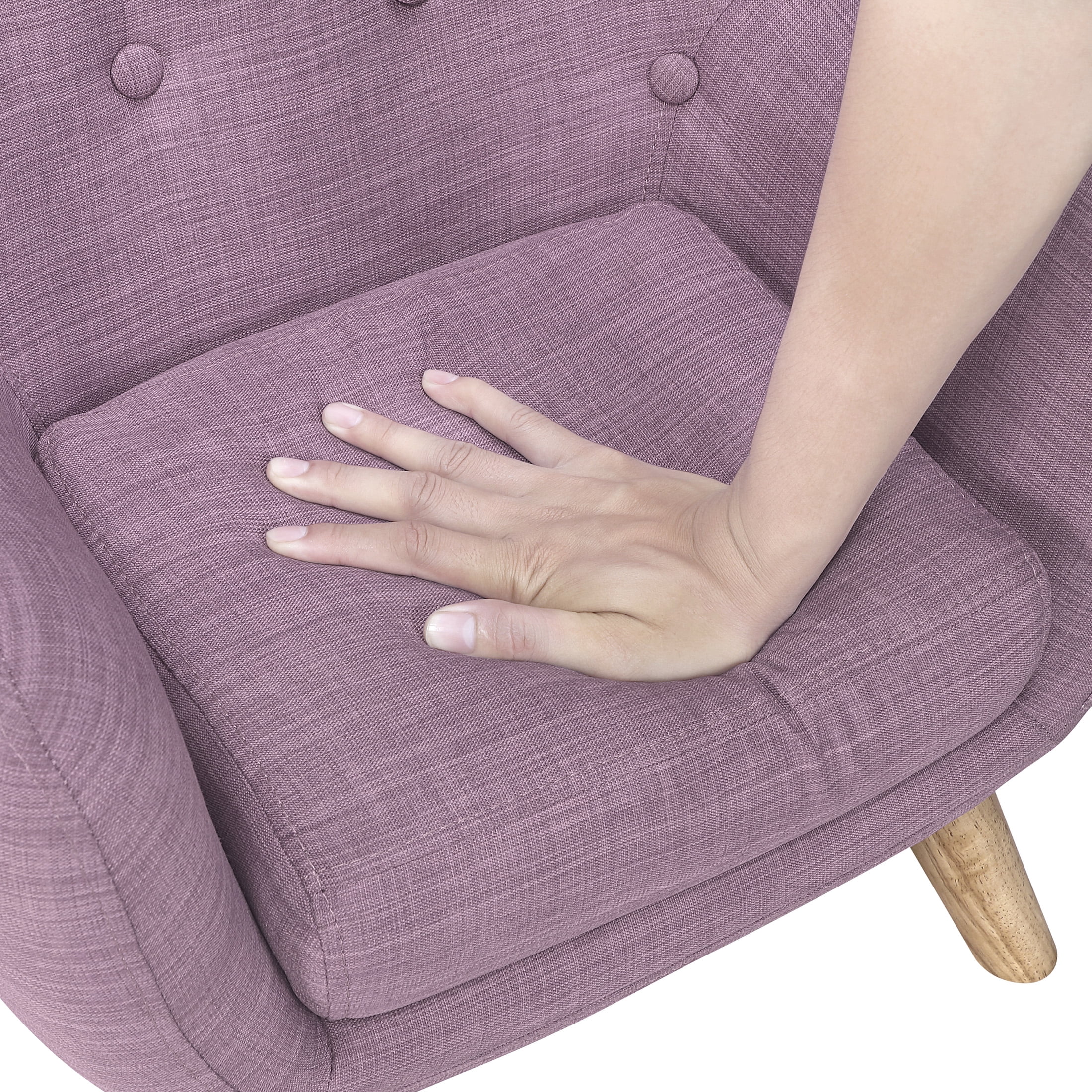 OakvillePark Fern Modern Button Tufted Textured Fabric Kid's Chair, Purple