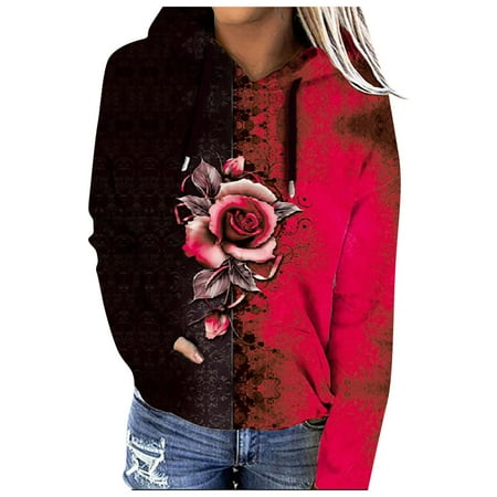 

Qufokar Blue Maternity Dresses for Fall Tight Woman Tees Women S Color Block Print Sweatshirt Utility Pockets Hooded Pullover Blouse Top
