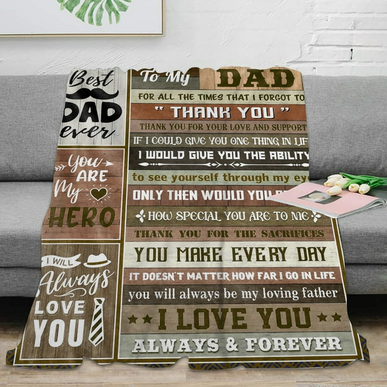 Wisegem Dad Gifts from Daughter - Dad Blanket from Daughter 60x50 -  Birthday Gifts for Daddy - Gifts for Dad Who Wants Nothing - Father Gifts -  Best