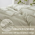 thumbnail image 3 of SEMECH Pinch Pleat Queen Comforter Set, Ultra-Soft Microfiber Bedding Comforters Sets, 3 Piece Dark Ivory Queen Size Comforter Set with 2 Shams (Champagne Ivory, Queen), 3 of 6