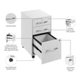 thumbnail image 2 of Scranton & Co Engineered Wood 3 Drawer Rolling File Cabinet with Lock in White, 2 of 10