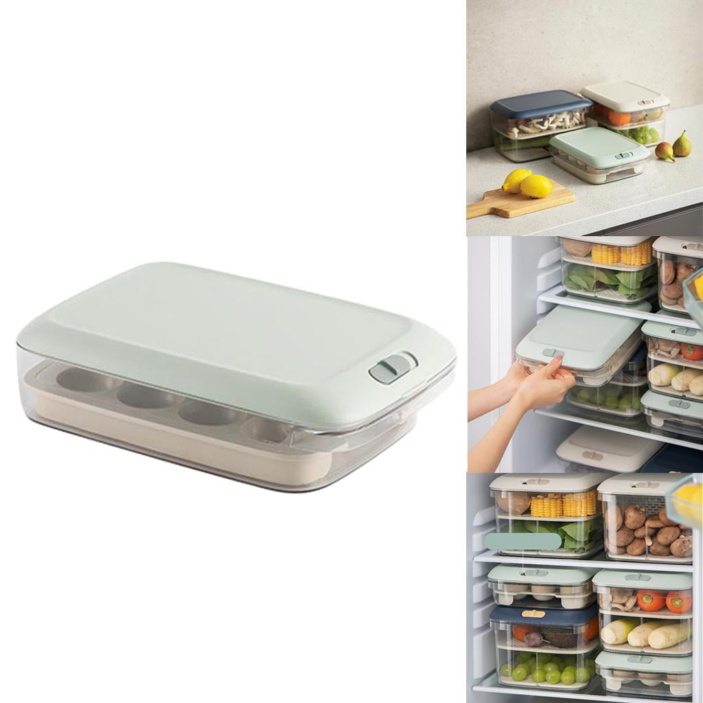 Fiocias Loviver Fridge Storage Containers Produce Saver Stackable Refrigerator Organizer Green A