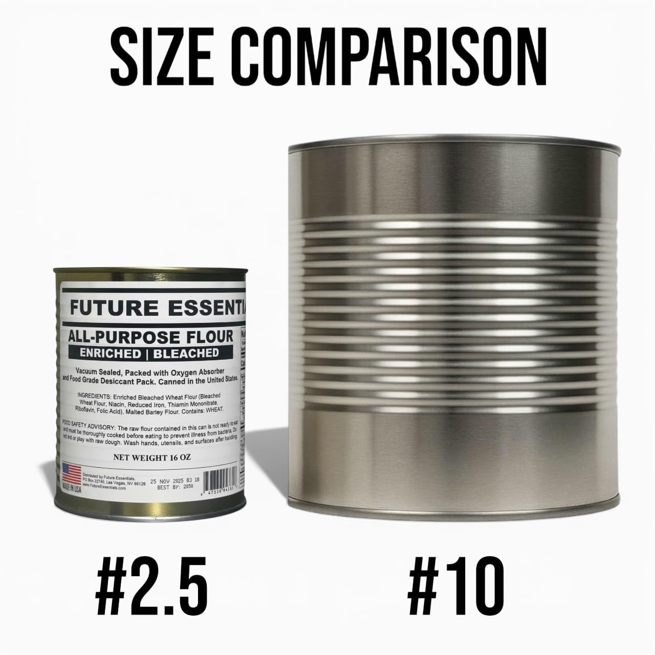 Future Essentials Canned Long Shelf Life All Purpose Emergency Food White Flour-12 Cans