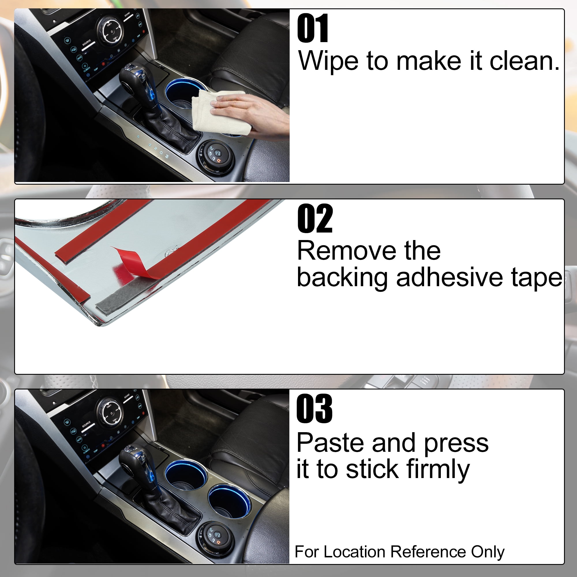 Center Console Gear Shift Panel Trim Cover Sticker Decal for Ford Bronco Sport 2021-2022 Interior Decoration Silver Tone