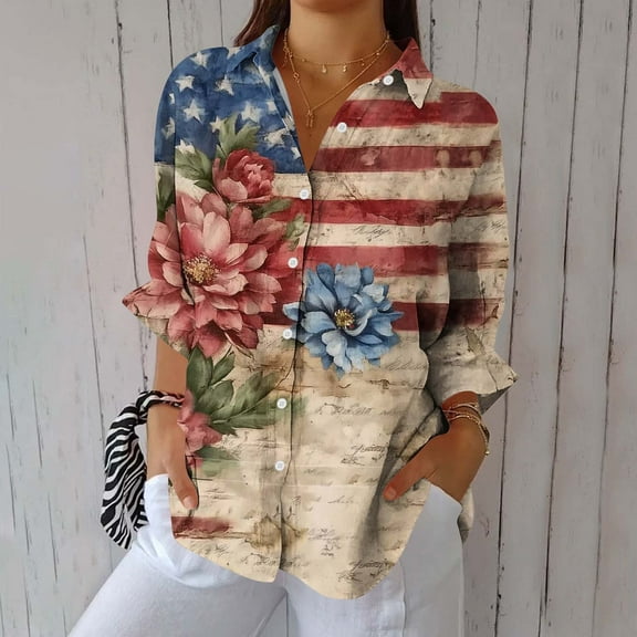 Blouses for Women Dressy Casual 3/4 Length Sleeve Womens Tops Trendy Summer Spring Shirts S-3XL, Limited Time, Under 10 Dollars WX0001
