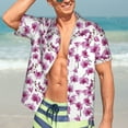 thumbnail image 5 of KLL Men's Hawaiian Shirt Short Sleeve Button Down Beach Shirts-Orchids Flowers, 5 of 5
