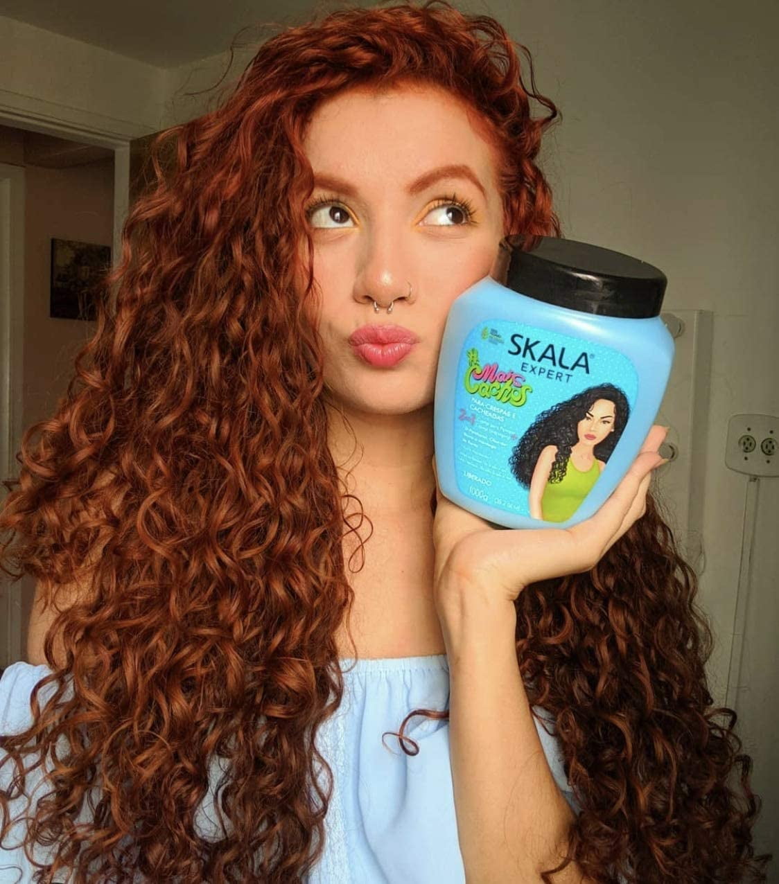 SKALA Hair Type 3ABC Mais Cachos - More Curls Eliminate Anti Frizz, For Curly Hair 2 in 1 Conditioning Treatment Cream and Cream To Comb - 35.2Oz