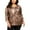 Brown, variant on Women's Metallic Twist Front Top Black Size 0X