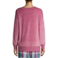 thumbnail image 3 of Secret Treasures Women's and Women's Plus Velour Long Sleeve Crew-Neck Pajama Top, 3 of 6