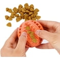 thumbnail image 5 of Dispensador de premios interactivo para perros, azul y naranja (paquete de 2) - Pelota de goma para cachorros y perros pequeños - Aburrimiento - Limpieza dental - Entrenamiento de inteligencia (6 cm), 5 of 5