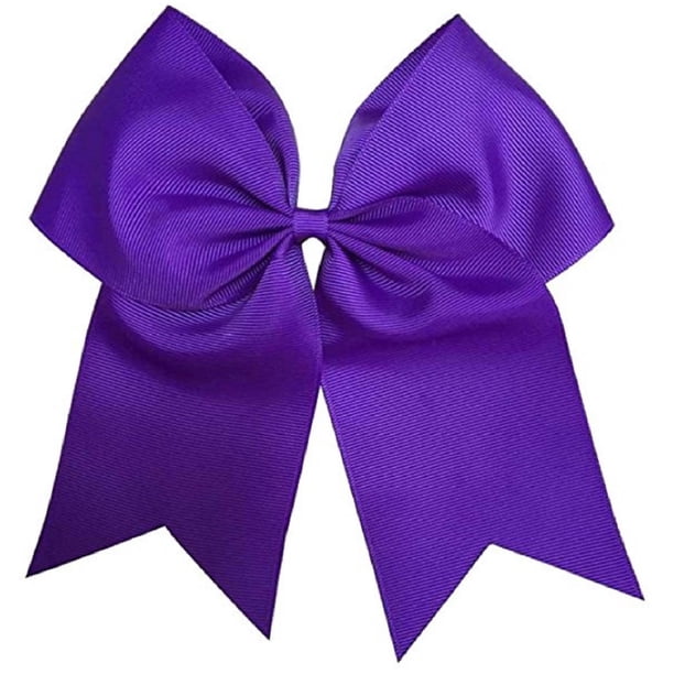 Cheer Bows Softbol de porristas morado - Regalos para niñas y mujeres Lazo de equipo con soporte para cola de caballo Complete su atuendo de animadora Uniforme Lazos para el cabello fuertes Bandas elá