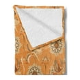 thumbnail image 2 of Tan and Brown Soft Flannel Fleece Throw Blanket, Ornamental Ottoman Garden Pattern with Tulips and Blossoming Flowers, Cozy Plush for Indoor and Outdoor Use, 60" x 80", Orange Tan Brown, by Ambesonne, 2 of 5