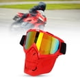 thumbnail image 4 of Motorcycle Skull Goggle Face Cover, High Elasticity Detachable Adjustable Motorcycle Headwear Goggles PC Sponge Mat  For Off Road Riding Red Frame Red Lens, 4 of 8